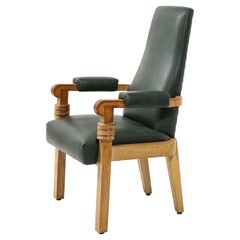 Forest Green Silla Charles Dudouyt Captain, Francia Años 50