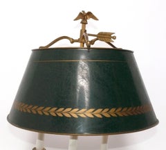 Forest Green French Bouillotte Bronze Lamp Rewired