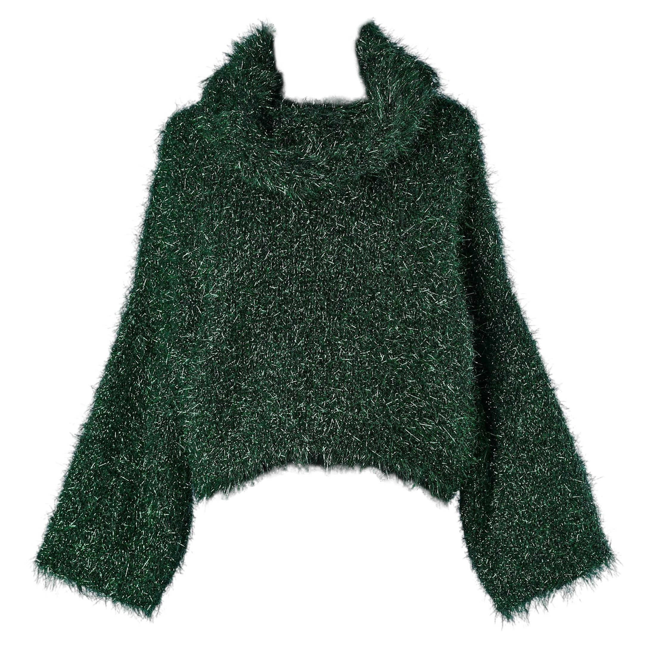 Pull en maille lurex vert forêt ALEXANDRE VAUTHIER Couture en vente