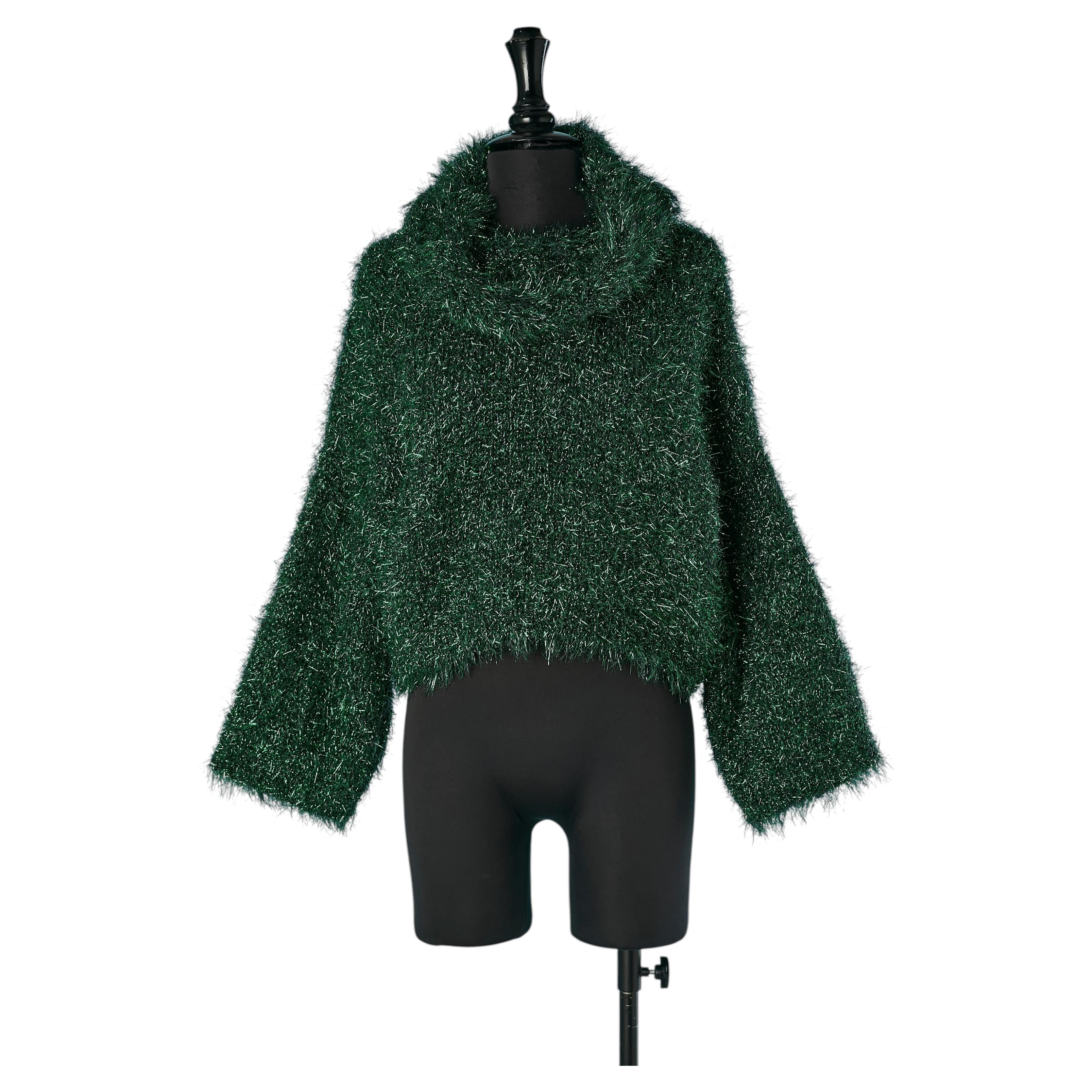 Pull en maille lurex vert forêt ALEXANDRE VAUTHIER Couture en vente