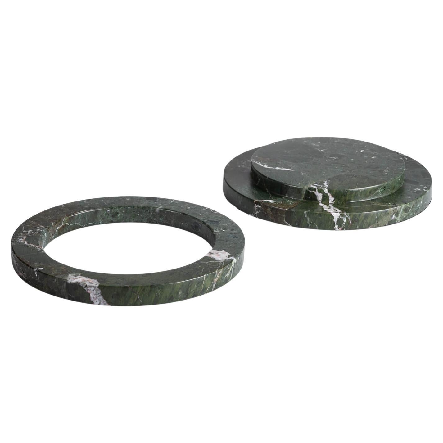 Forest Green Marble Dual Trivet For Sale