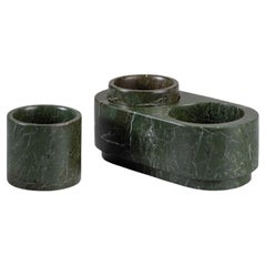 Forest Green Marble Salt & Pepper Container Set