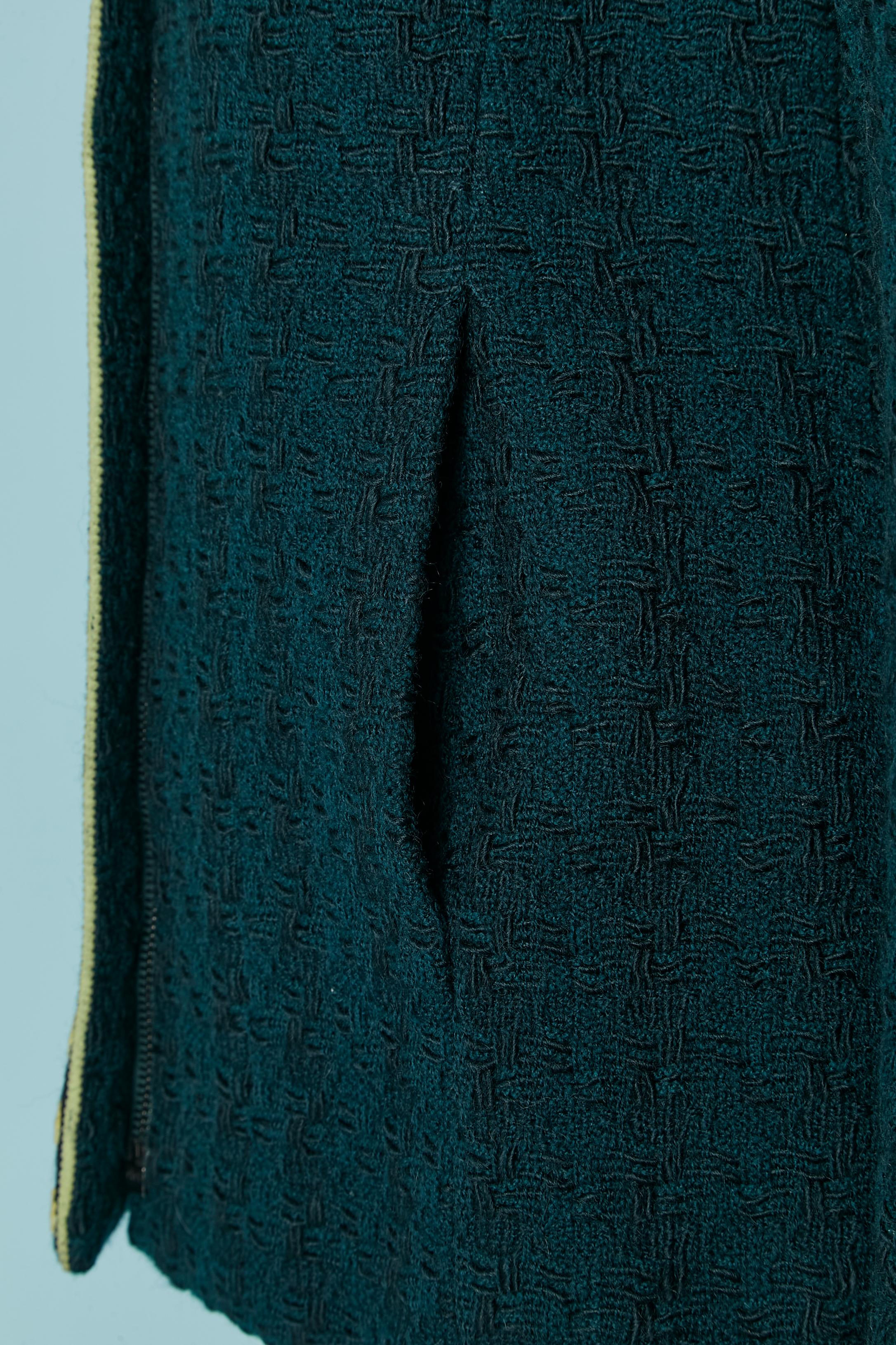 Forest green single breasted jacket and braid embellishment CHANEL BOUTIQUE For Sale 1
