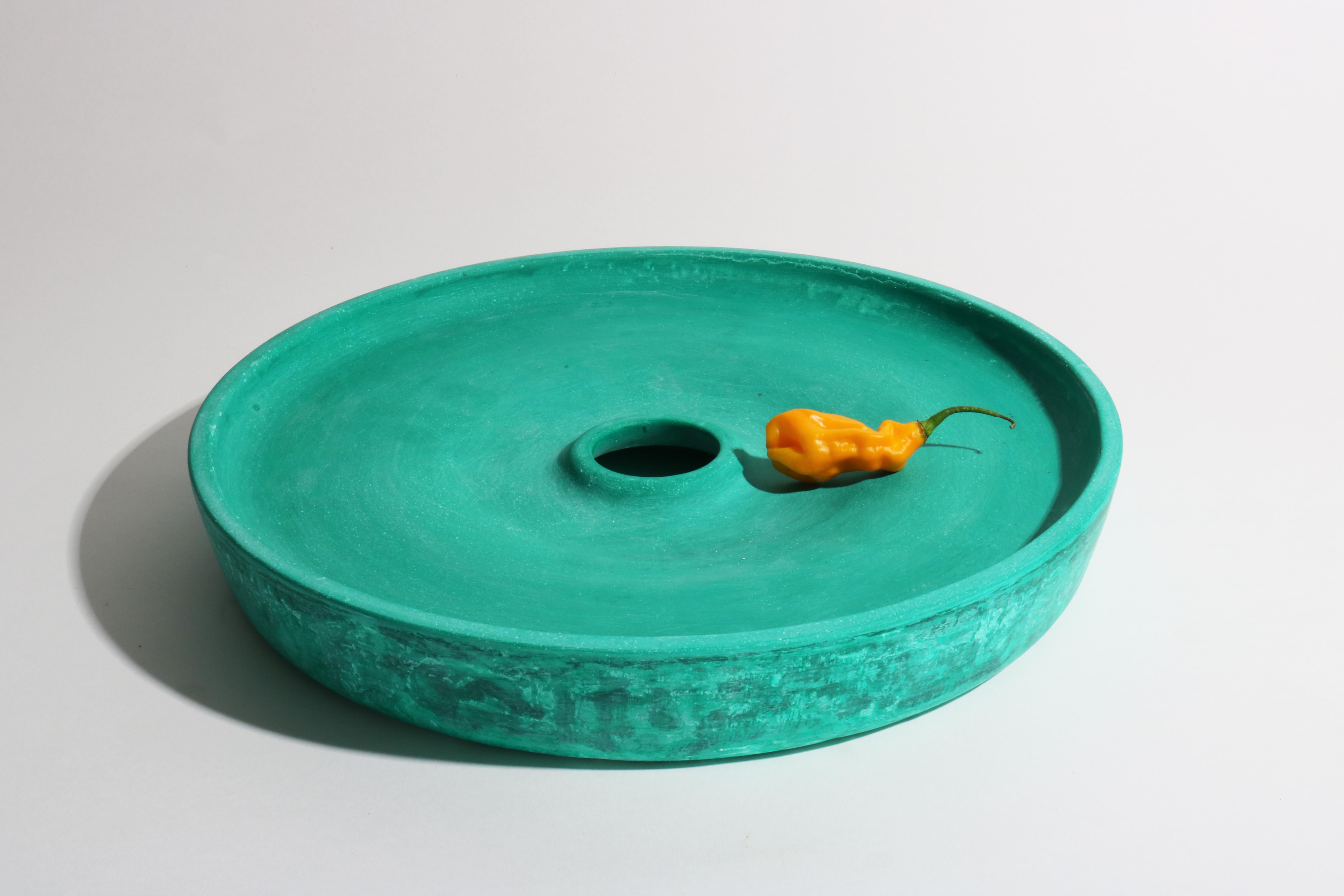Modern Forest Green Twirl Bowl by Lenny Stöpp For Sale