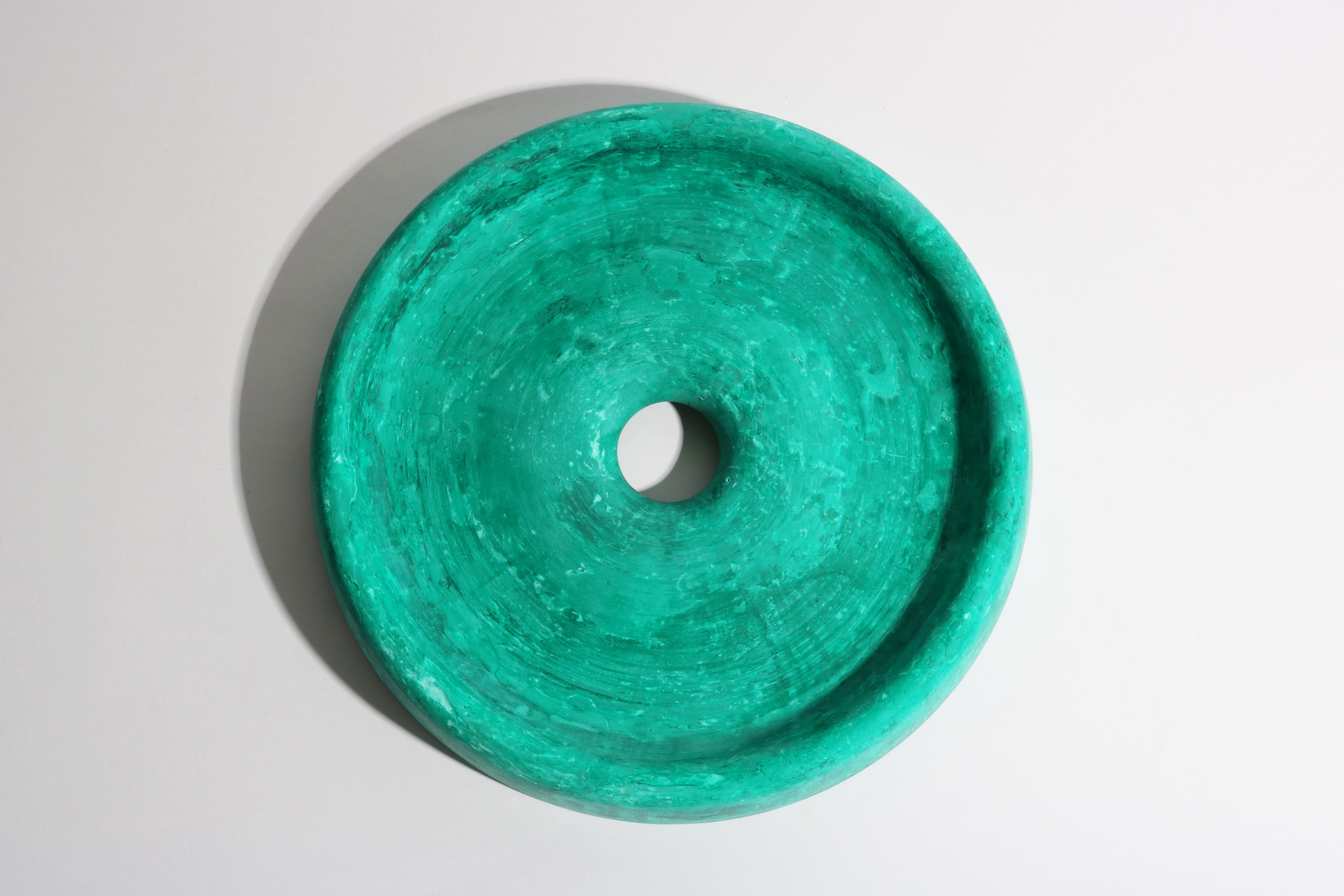 Acrylic Forest Green Twirl Bowl by Lenny Stöpp For Sale