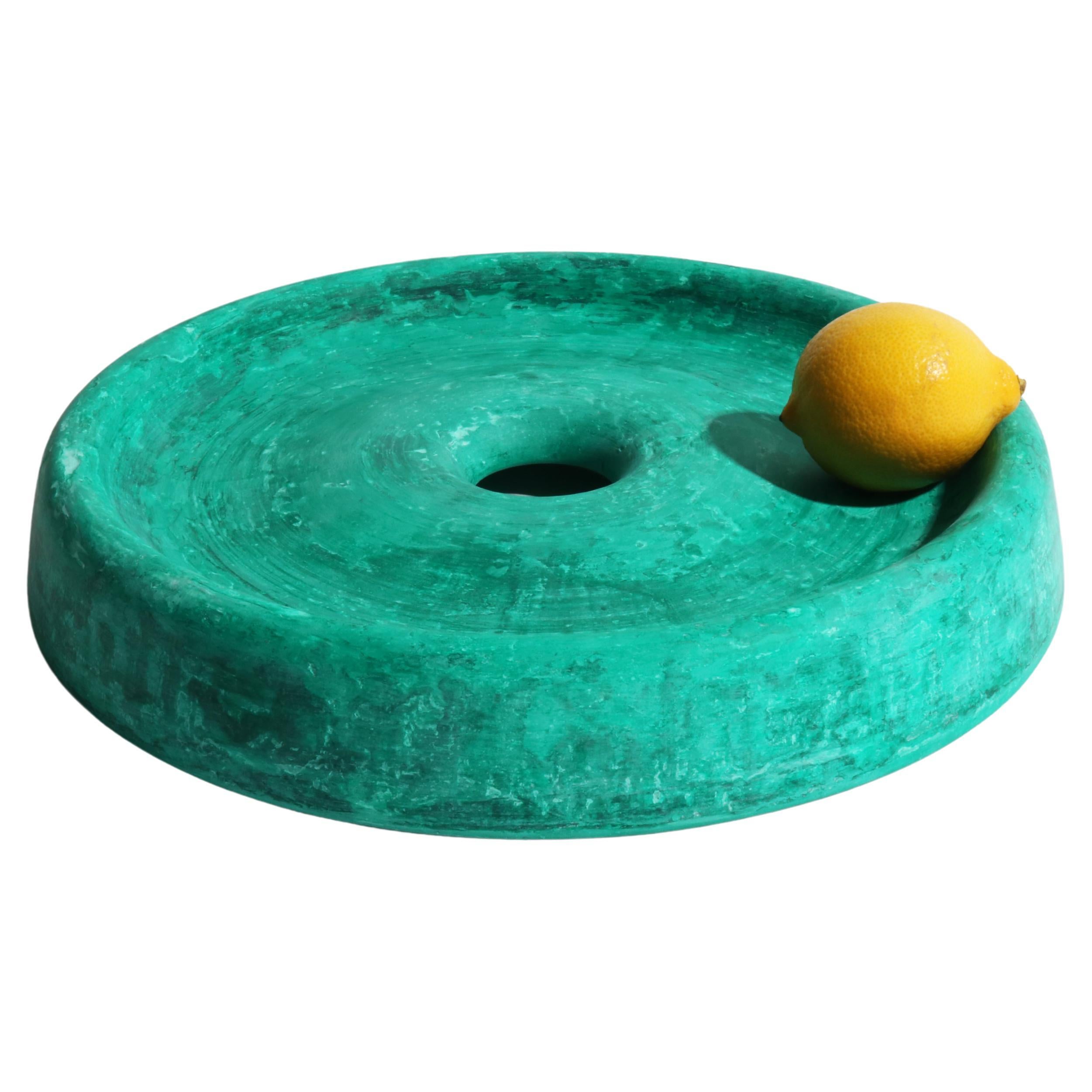 Forest Green Twirl Bowl by Lenny Stöpp For Sale