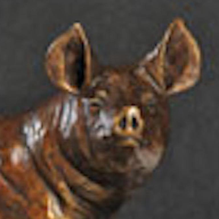 Nancy's Pig, Limited Edition Bronze - Contemporary Sculpture by Forest Hart