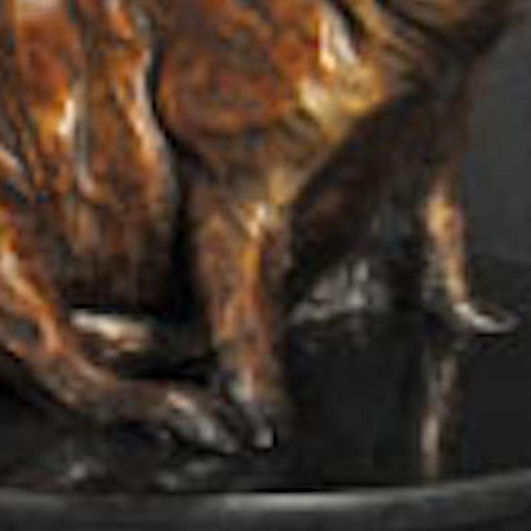 Nancy's Pig, Limited Edition Bronze - Gold Figurative Sculpture by Forest Hart