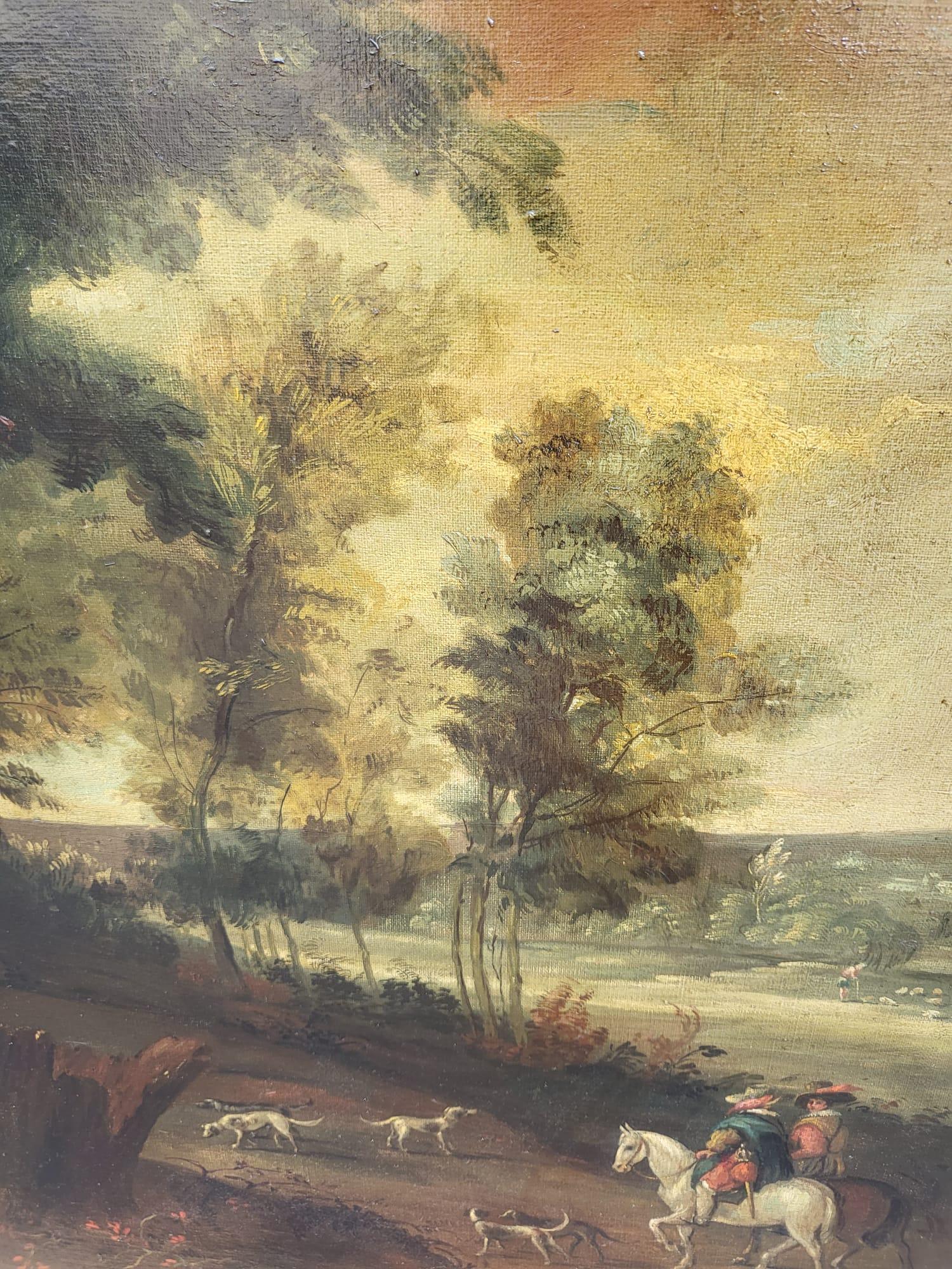 Forest Landscape, Oil On Framed Canvas, 19th Century For Sale 6