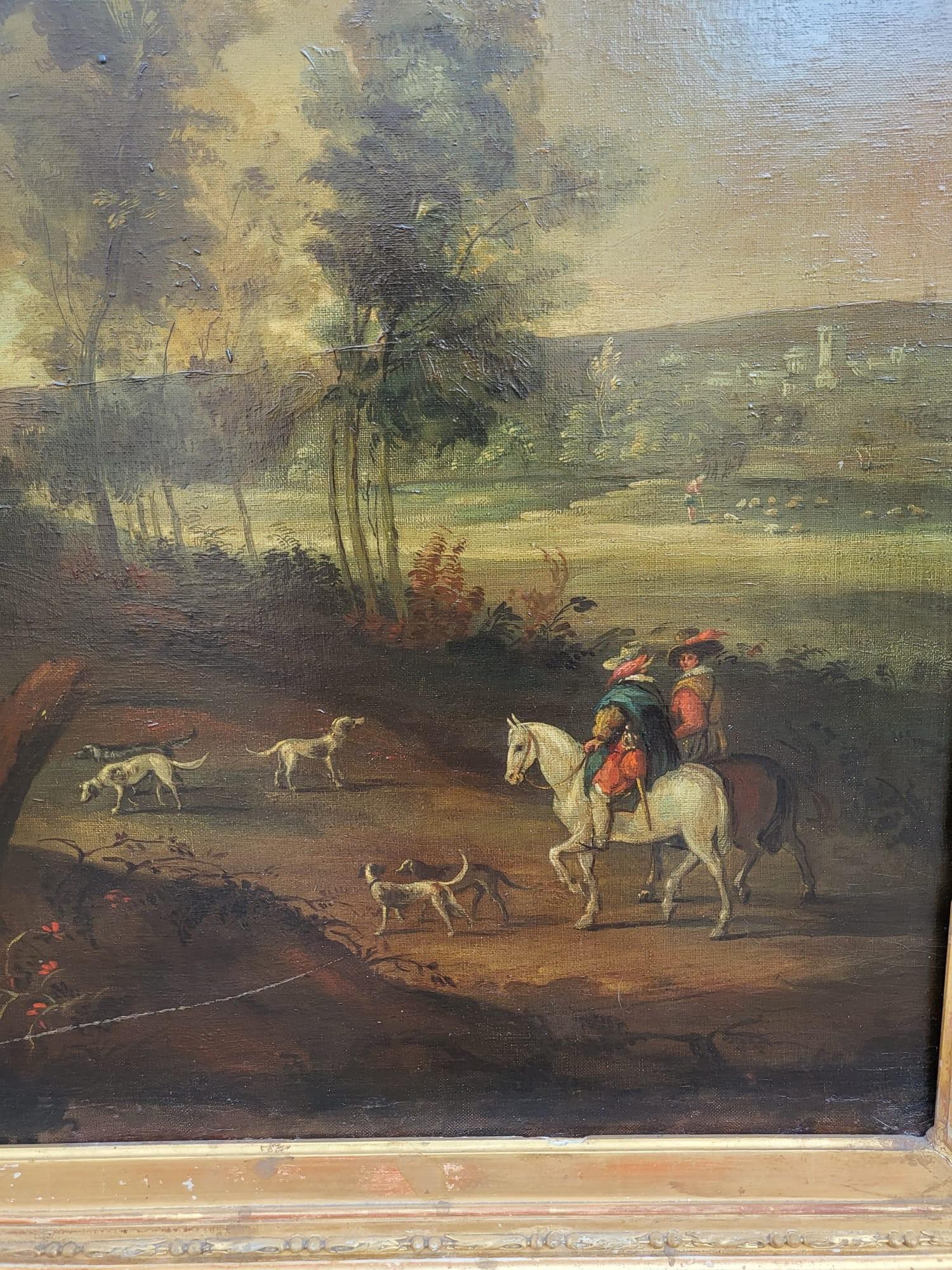 Français Paysage forestier, huile sur toile encadrée, 19e siècle en vente