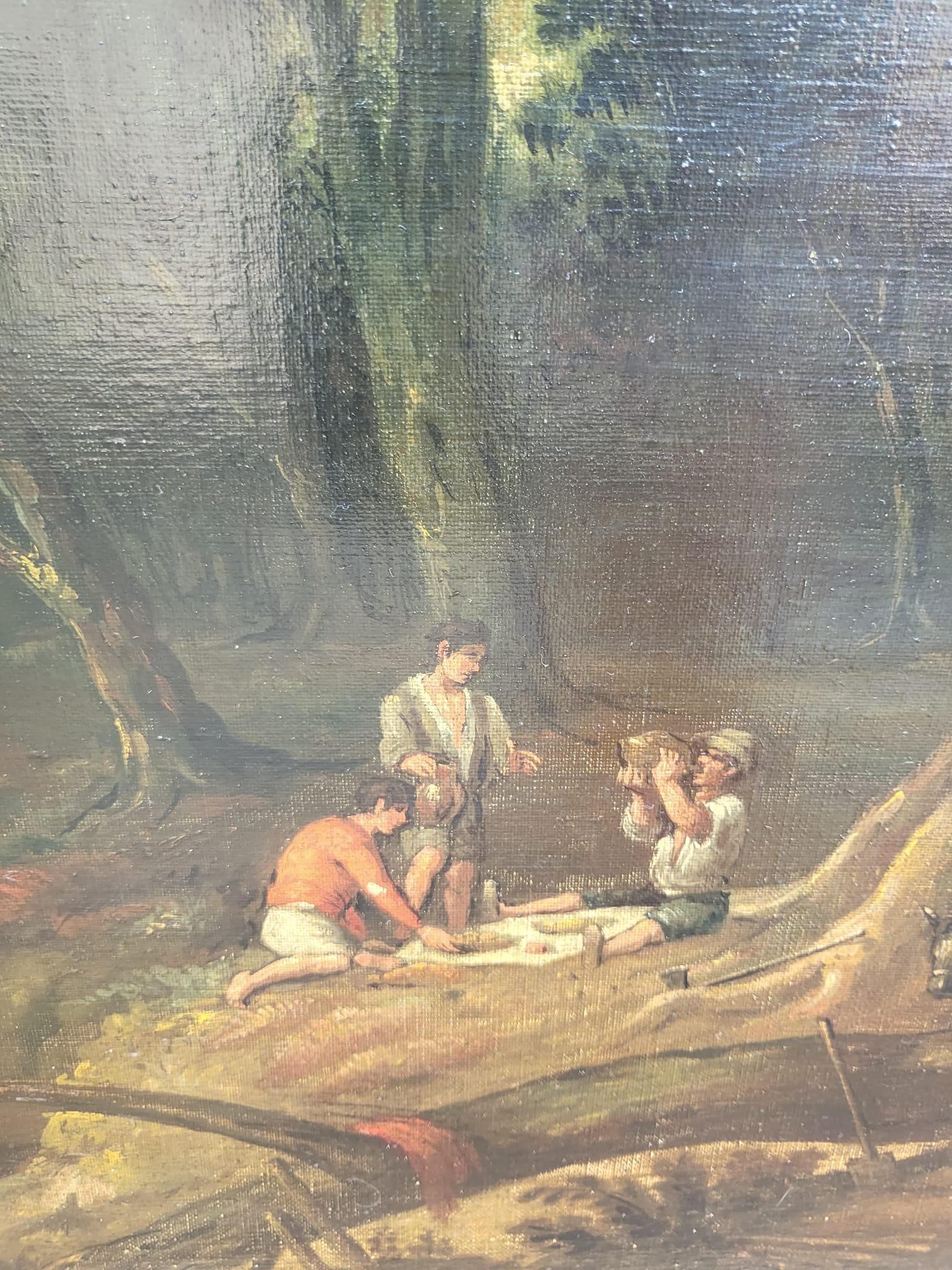 Forest Landscape, Oil On Framed Canvas, 19th Century For Sale 3