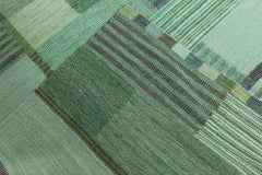 "Forest" Modern Scandinavian Sage Flatweave Oversized Rug by Doris Leslie Blau