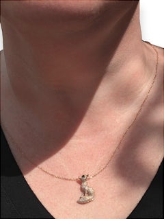 Collier de la forêt Collier en or rose 14 carats, tsavorite et diamants Bijoux de luxe