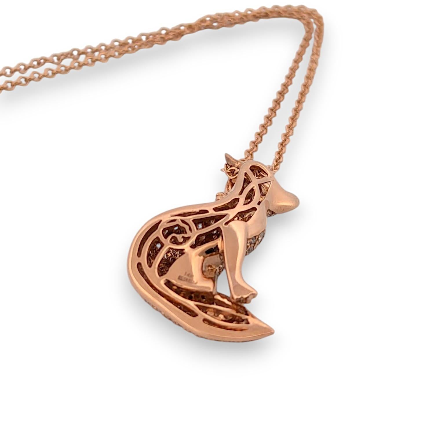 Art Deco Forest Necklace  14k Rose Gold Tsavorite & Diamond Necklace  Luxurious Jewelry For Sale