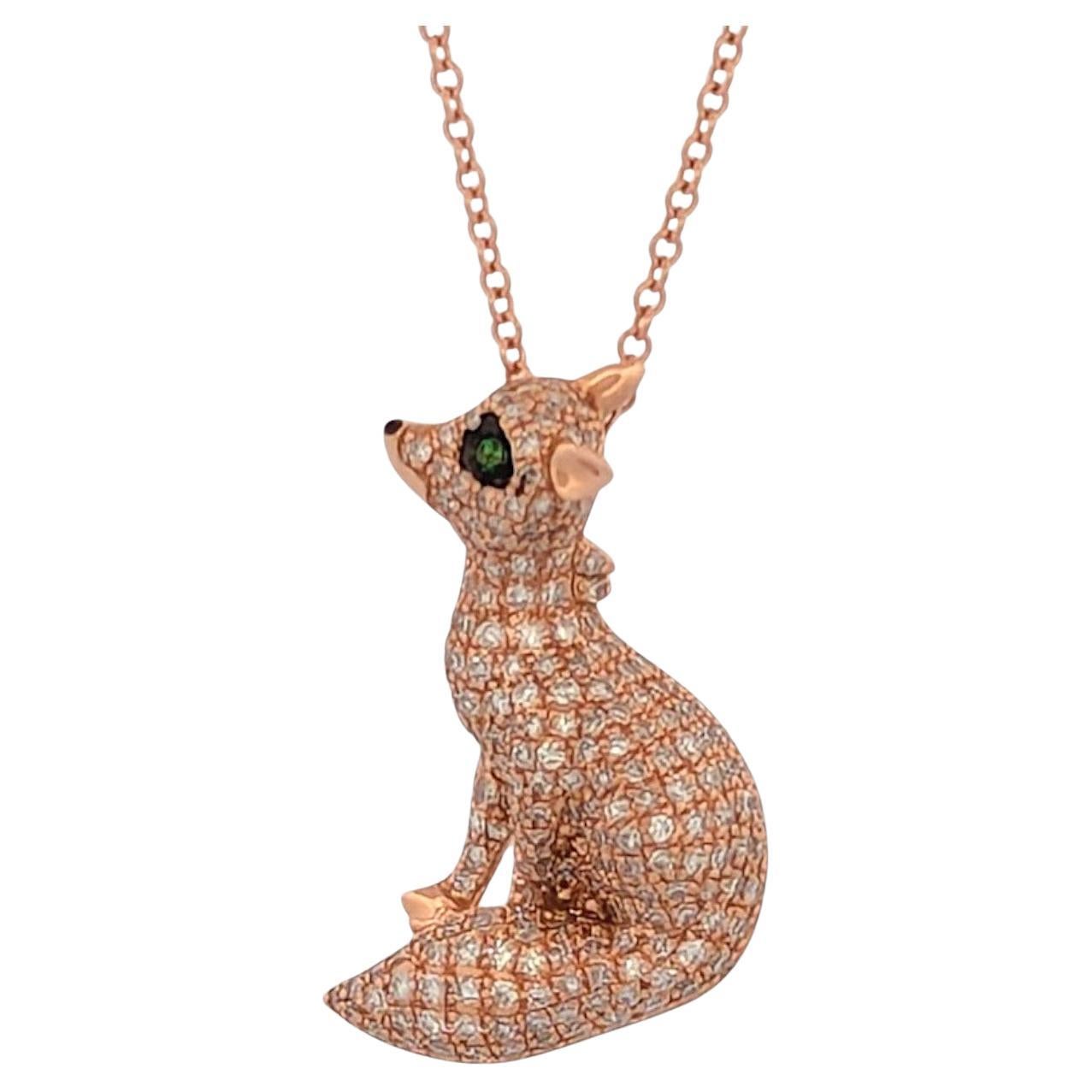Forest Necklace  14k Rose Gold Tsavorite & Diamond Necklace  Luxurious Jewelry