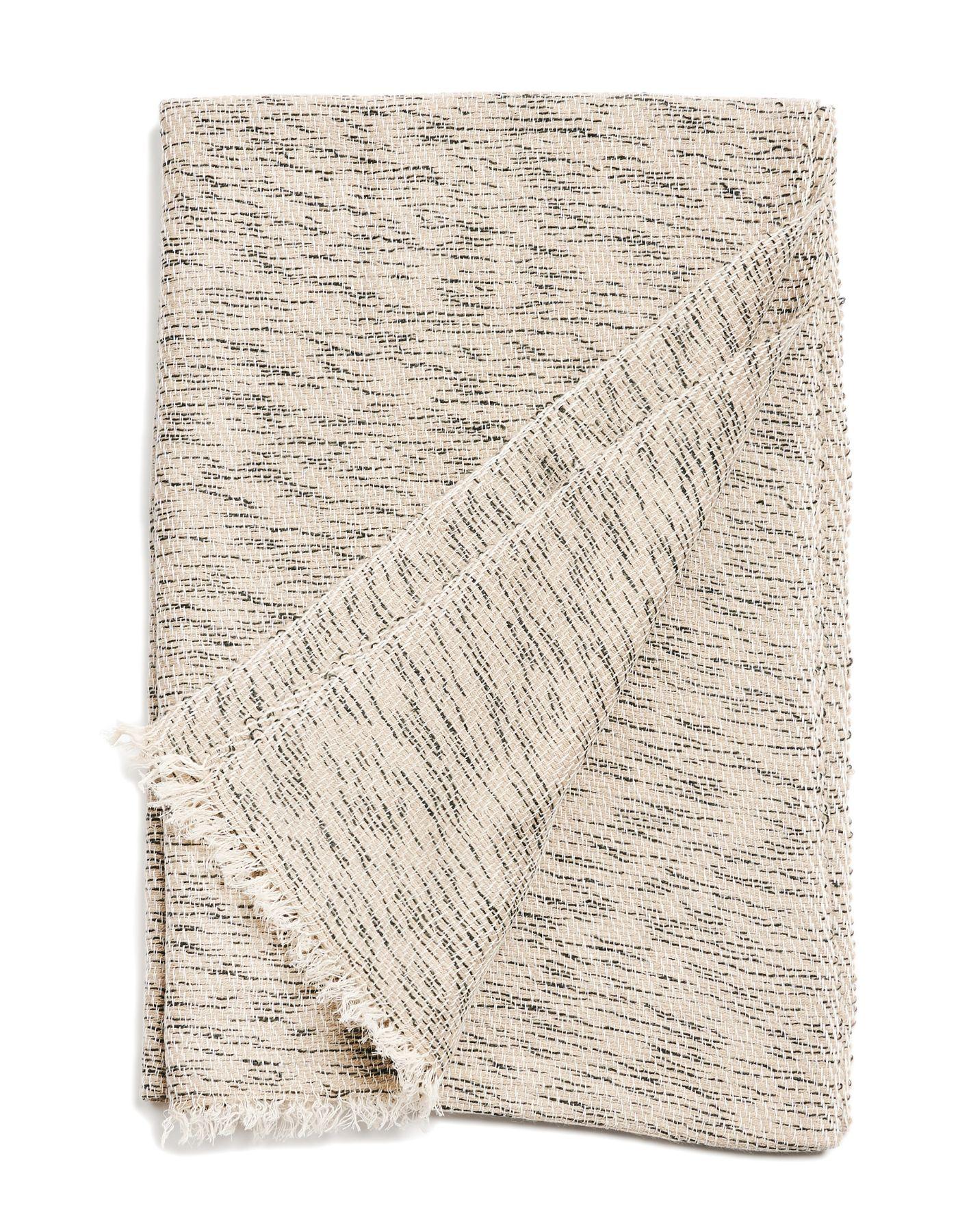 Forest Night Handwoven Soft Cashmere Merino Scarf In Neutral Cream For Sale 7