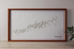 Forest Park Letter Pressed Map with Embossed Trails in Salvaged Fir Frame