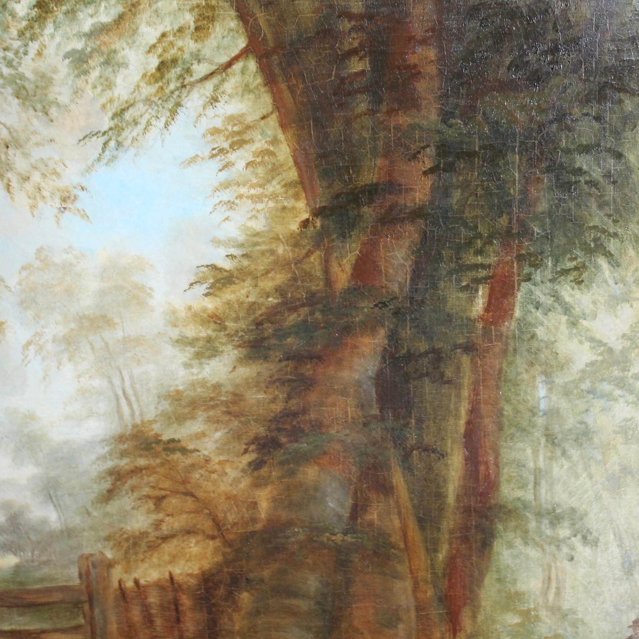 “Forest Path” 19th C.  English Landscape Painting by William Shayer For Sale 1