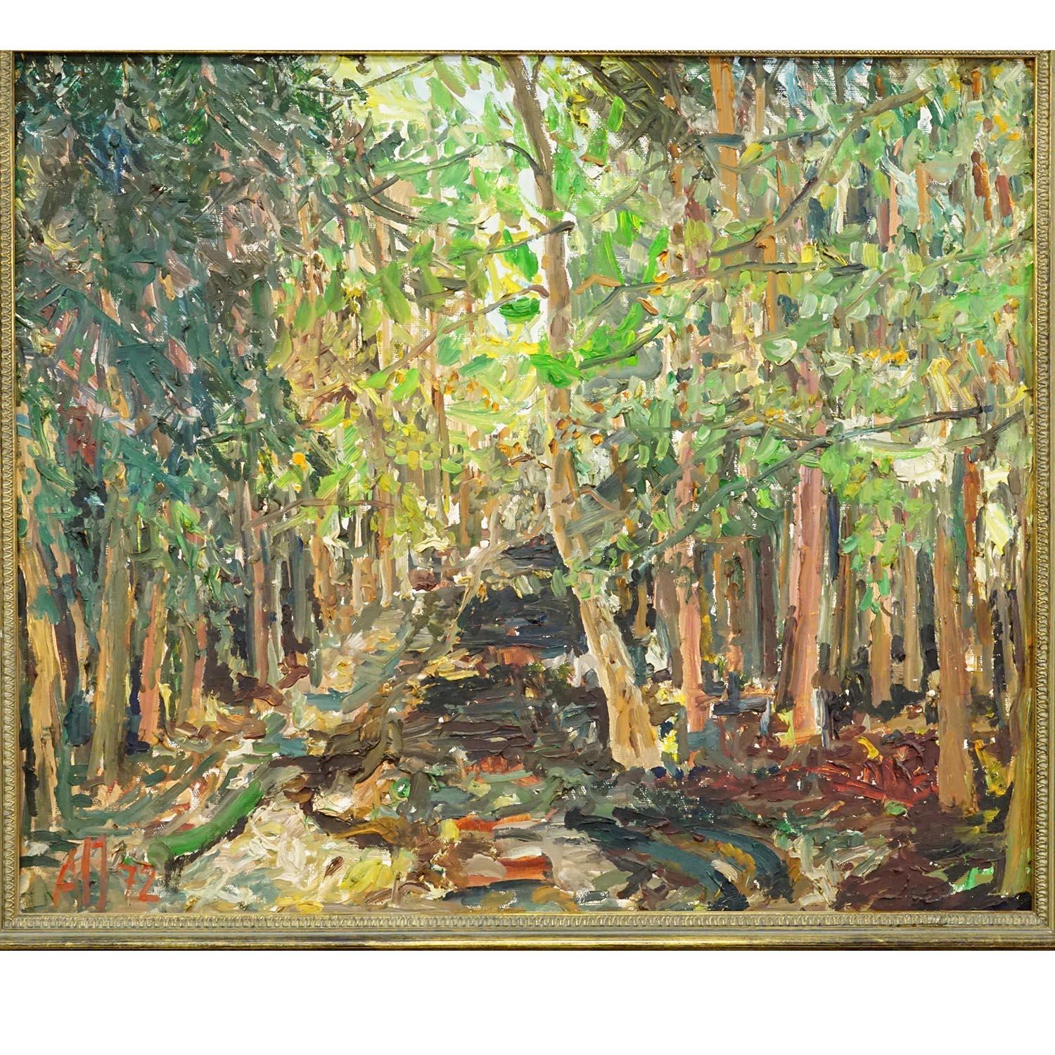 Waldweg - Ölgemälde von Alexander Michael, 1972 (Sonstiges) im Angebot