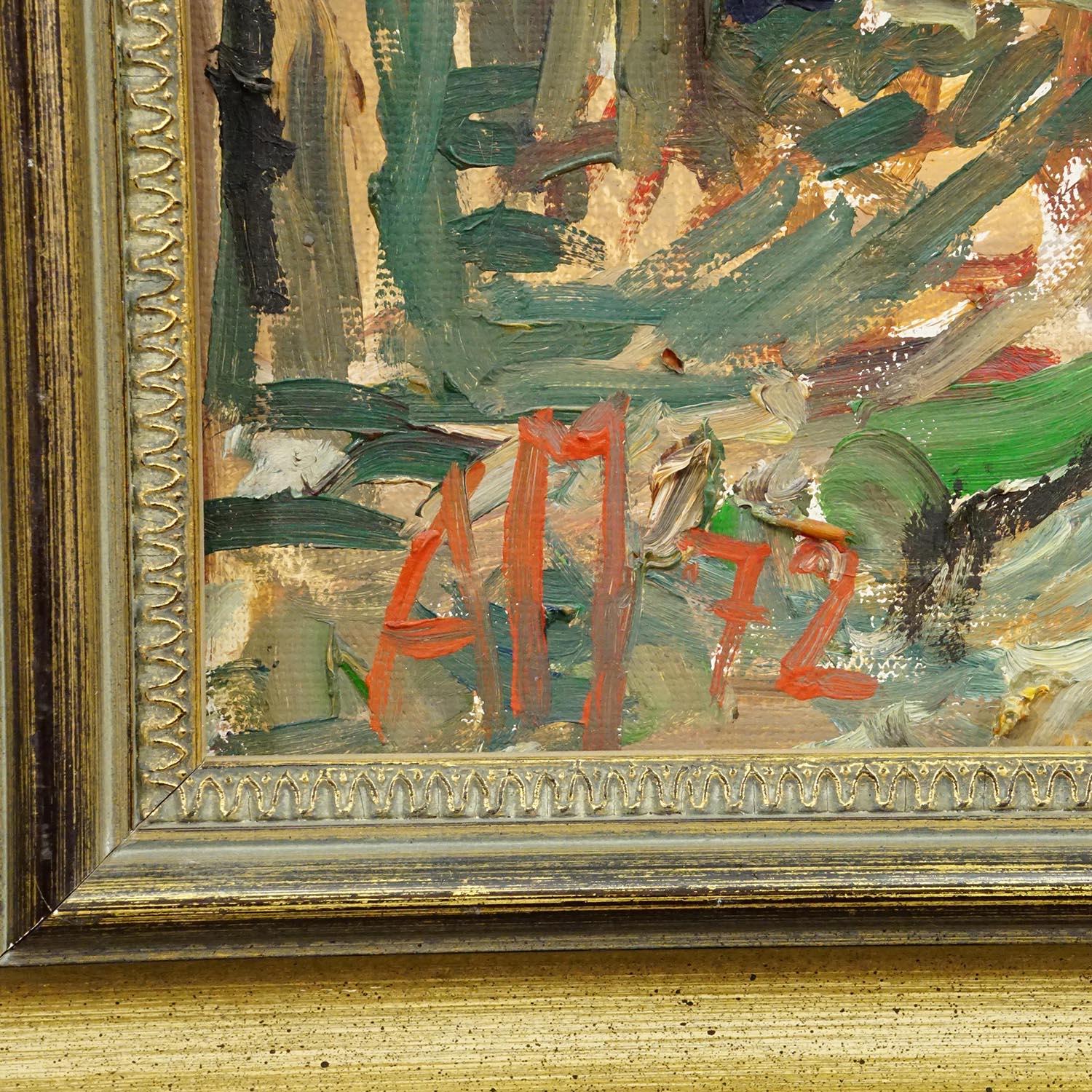 Waldweg - Ölgemälde von Alexander Michael, 1972 (Deutsch) im Angebot