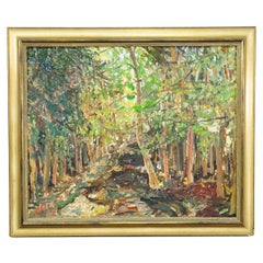 Sentiero della foresta - Pittura a olio di Alexander Michael, 1972