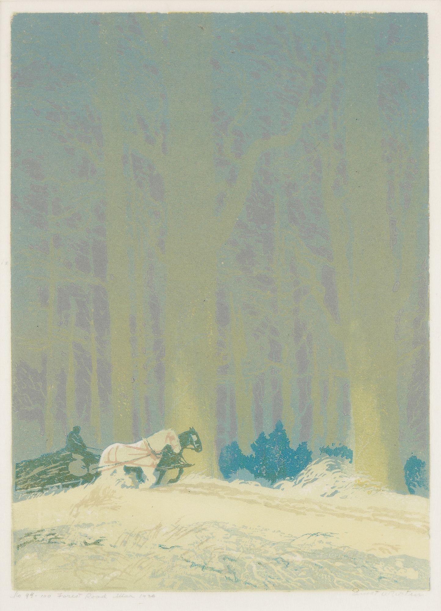 American Forest Road by Ernest William Watson, 1920 For Sale