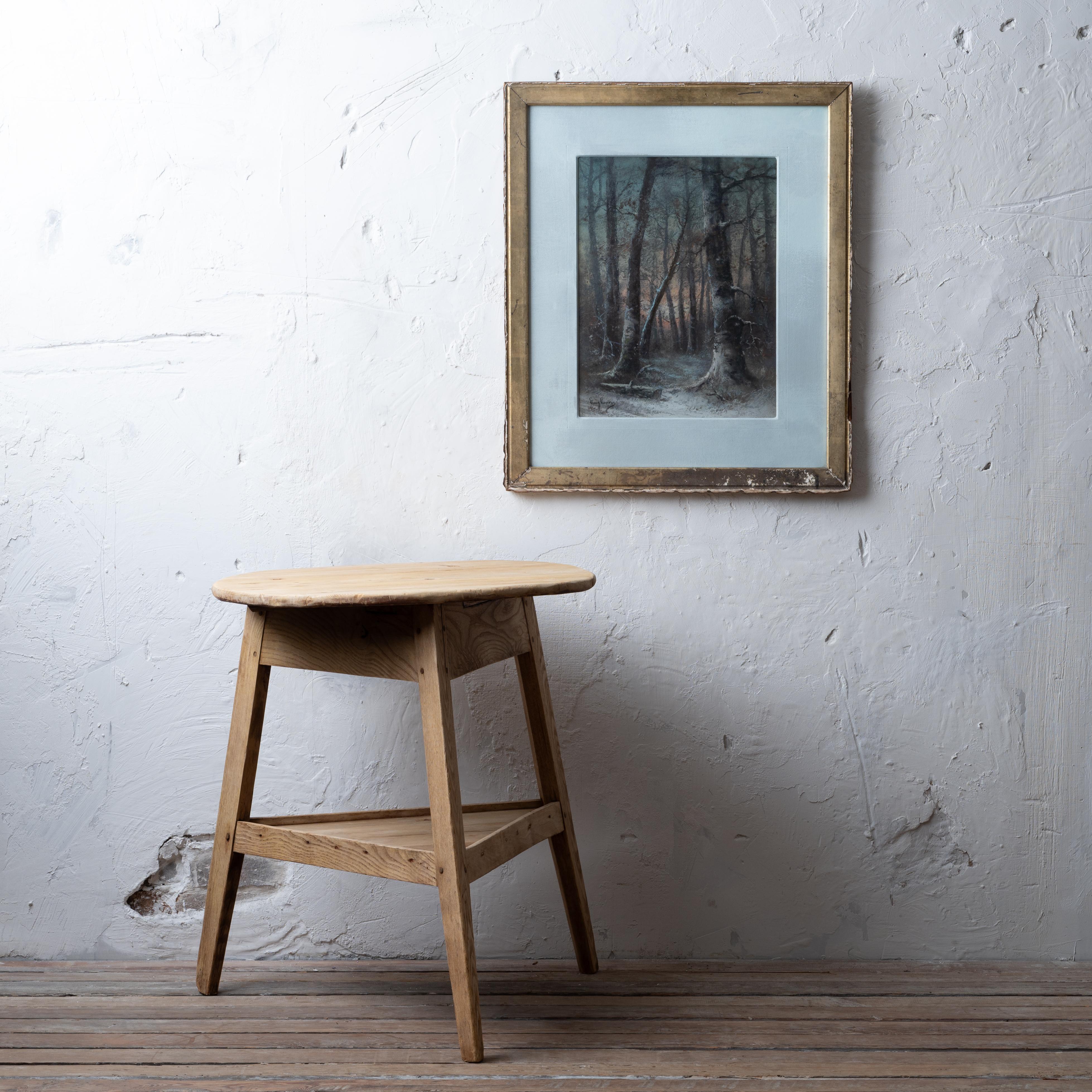 Américain Scène de forêt au pastel, 19e siècle en vente