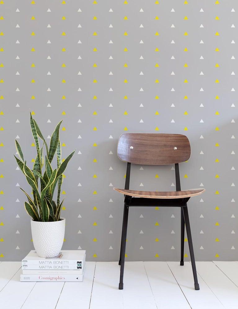 Modern Forest Designer Wallpaper in Lightning 'White, Yellow and Mid Grey' For Sale