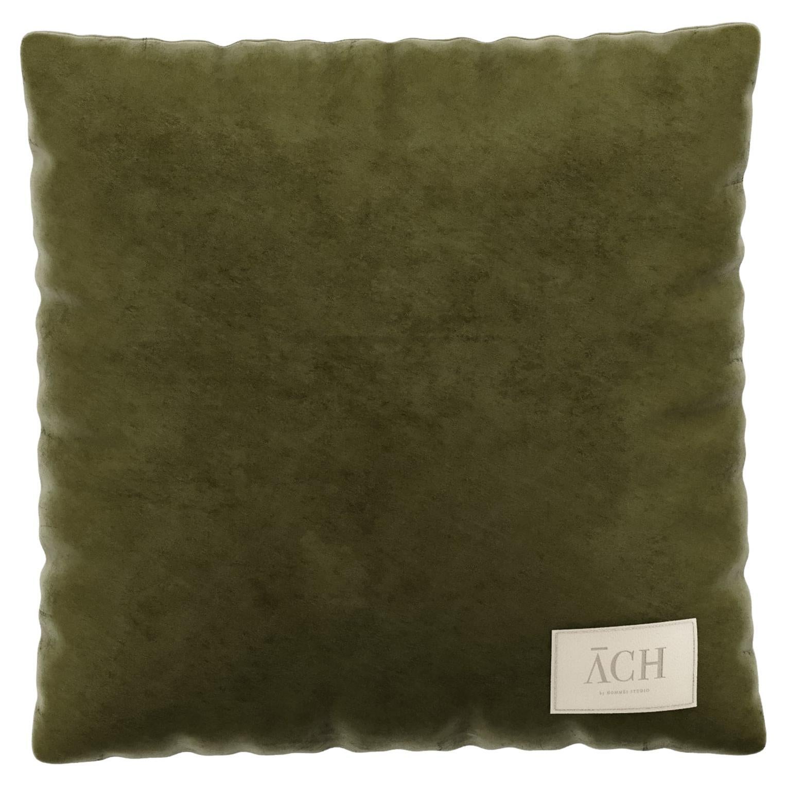 Forest Square Pillow, Green Modern Cushion Double Side in Soft Velvet