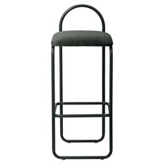 Chaise de bar minimaliste en velours de la forêt 82,5