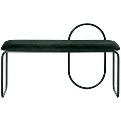 Forest Velvet Minimalist Bench