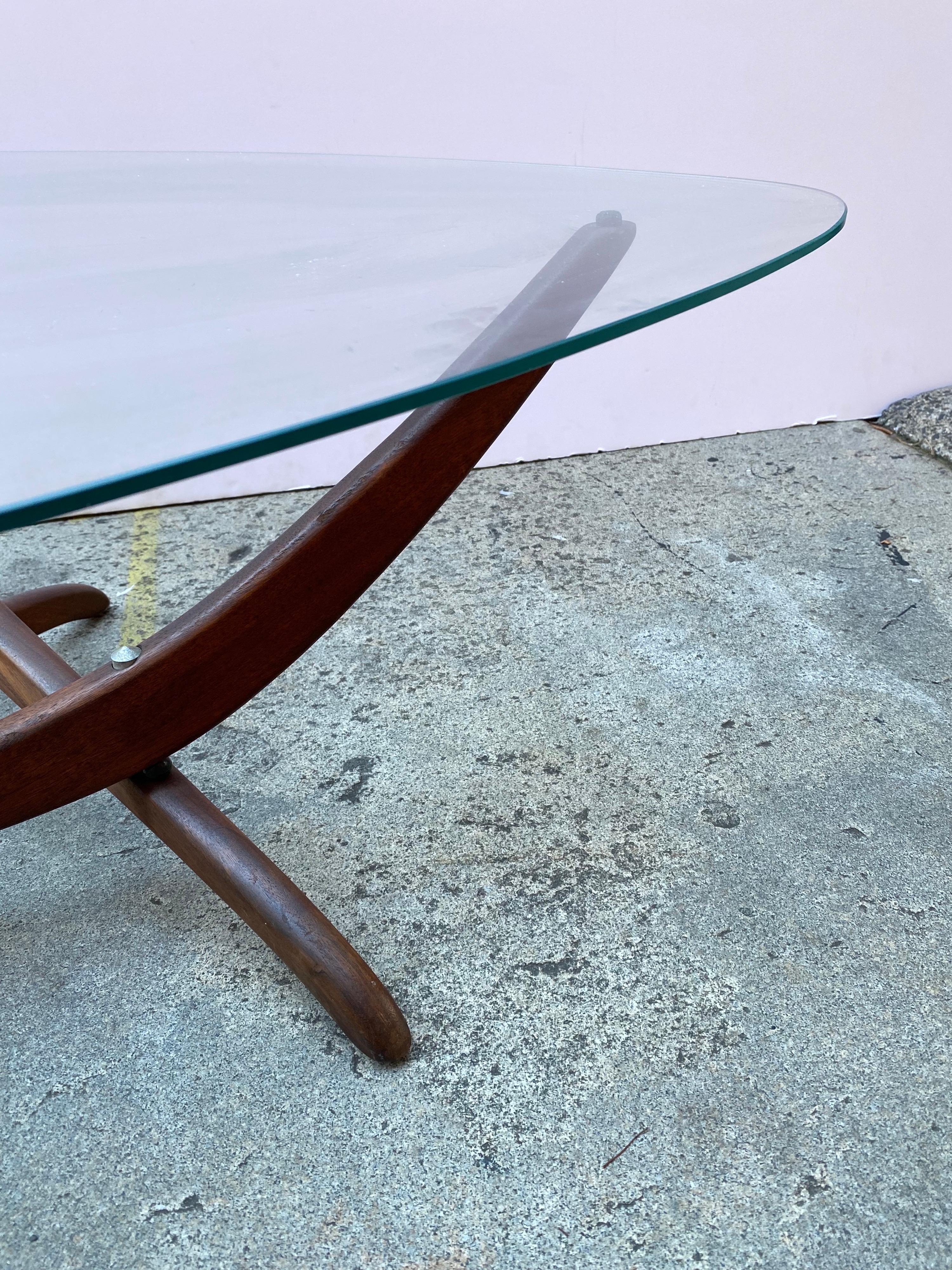 Forest Wilson Glass and Walnut Coffee Table 2