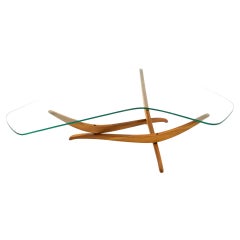 Forest Wilson Mid Century Glass Top Boomerang Coffee Table