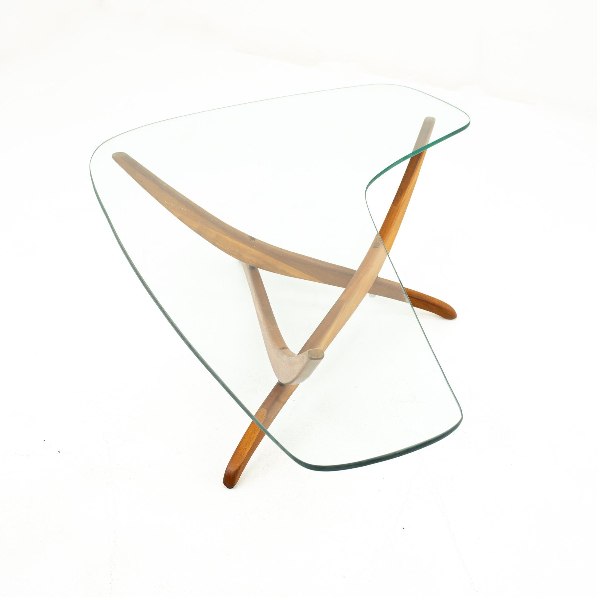 boomerang glass coffee table