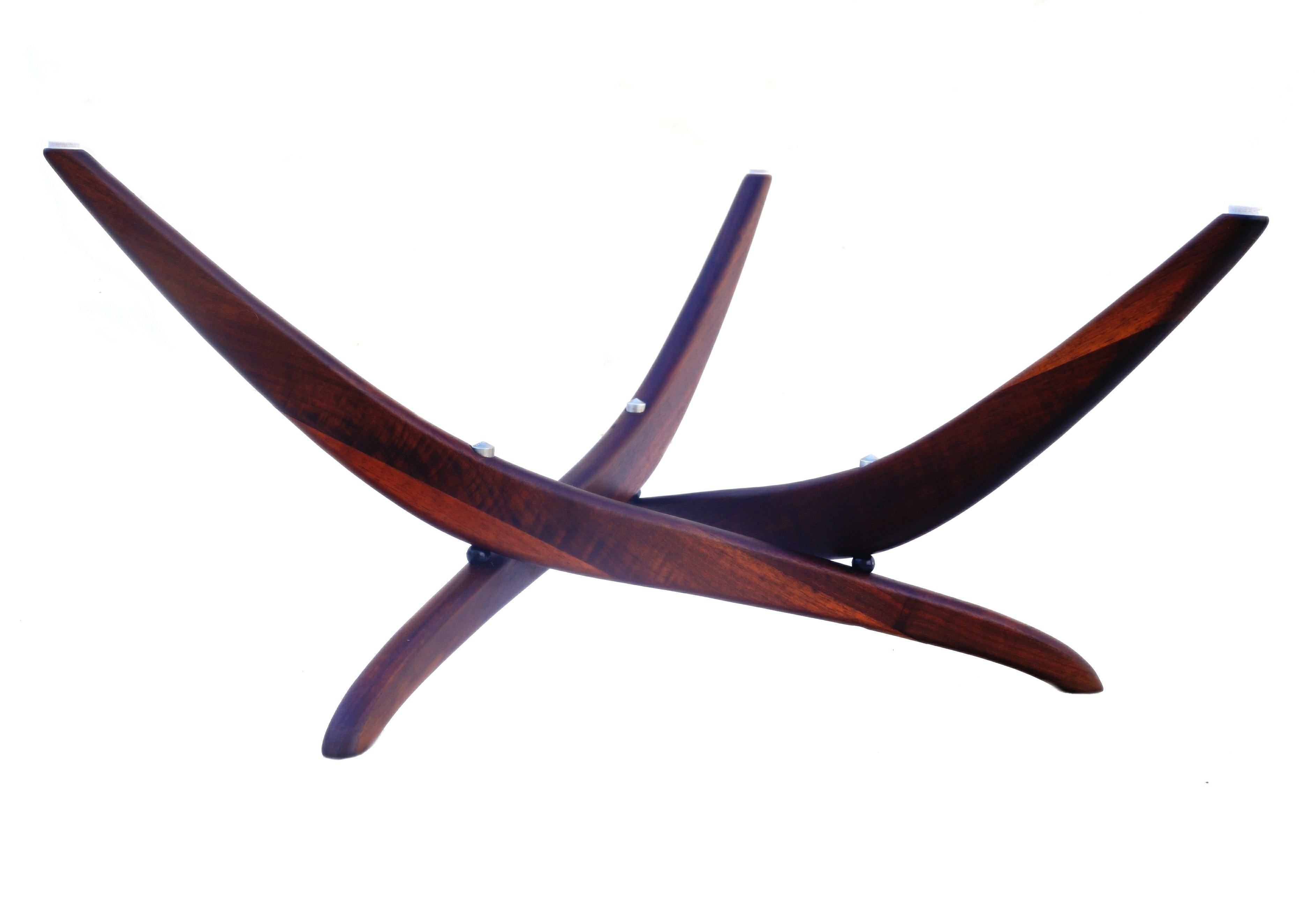 Mid-20th Century Forest Wilson Mid-Century Danish Modern Wood and Glass Sculptural Coffee Table