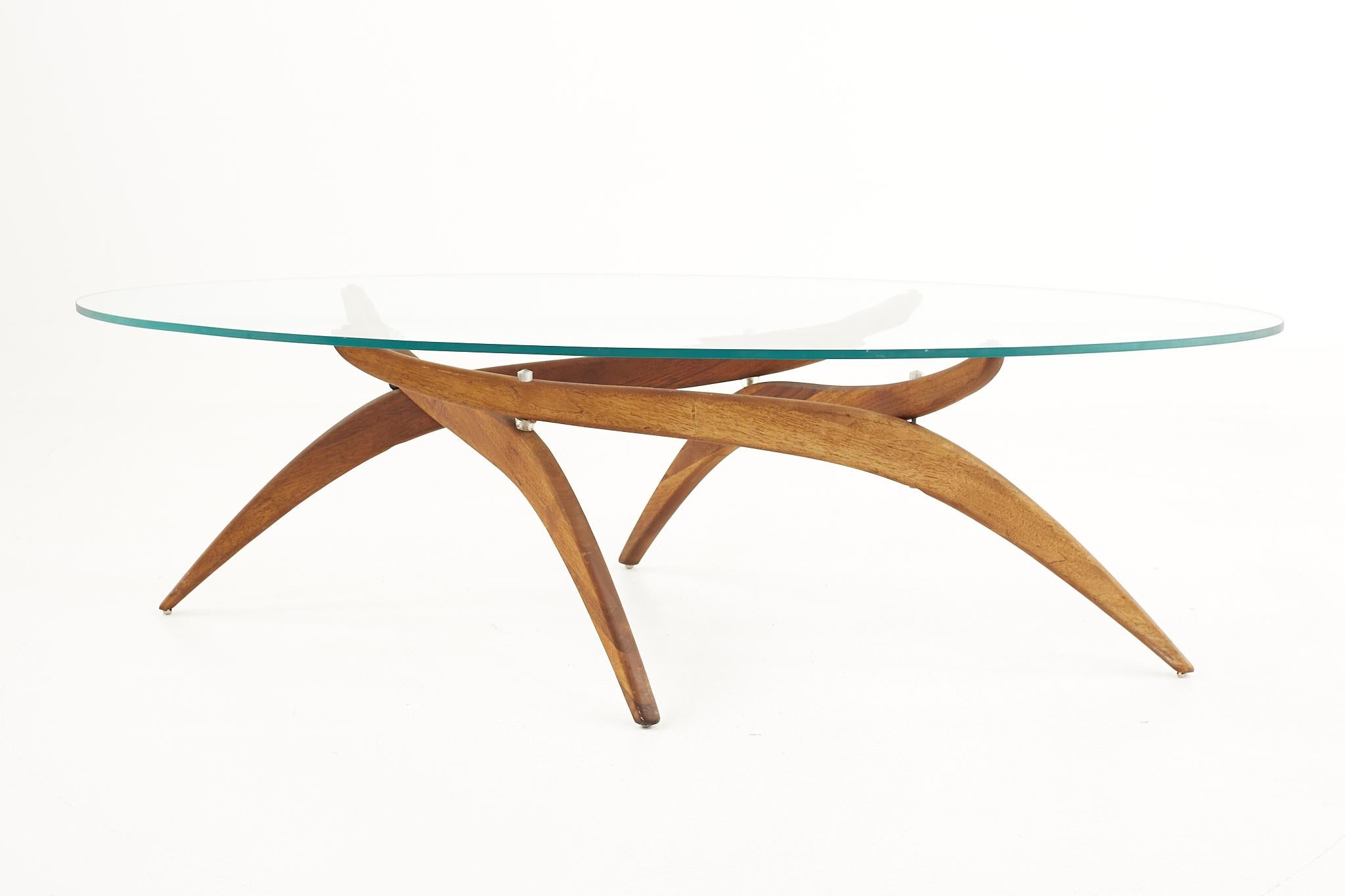 American Forest Wilson Mid Century Oval Coffee Table