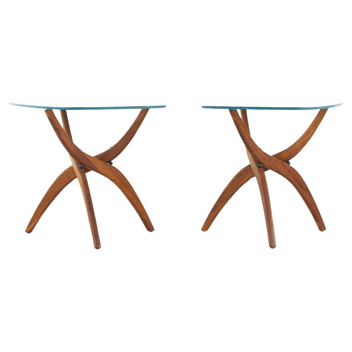 Forest Wilson Mid Century Walnut Side Tables – Pair