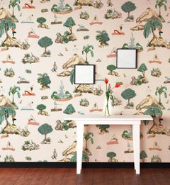 Forest Yoga Wallpaper Rave Color Way on Smooth Paper