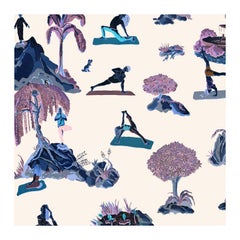 Forest Yoga Wallpaper Rave Color Way on Smooth Paper
