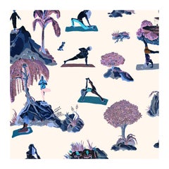 Forest Yoga Wallpaper Rave Color Way on Smooth Paper