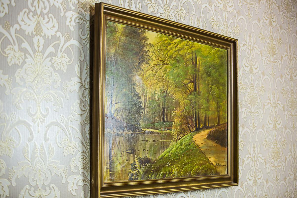 Canvas Forestal Landscape, an Oil Painting
