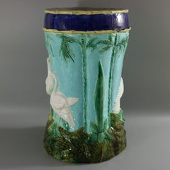 Forester Majolica Stork and Bamboo Garden Seat
