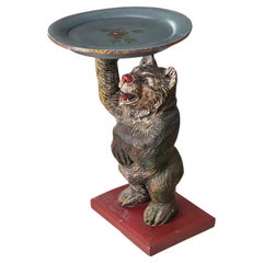 "Forêt Noire bear in solid wood carved in polychrome Switzerland Late 19th