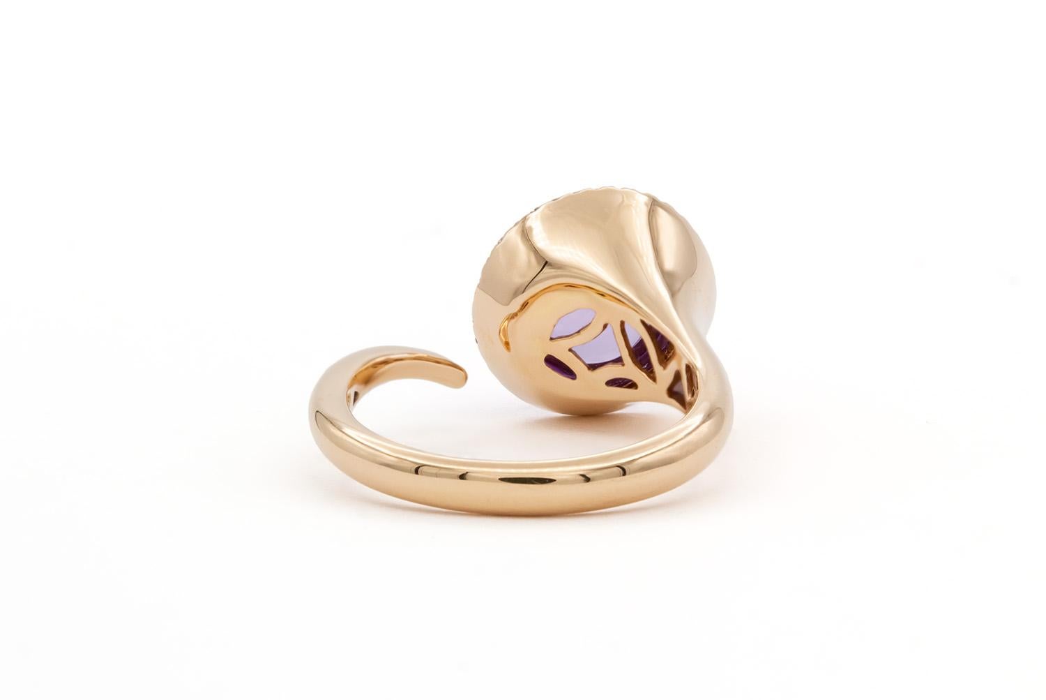 Forever 18k Roségold Lila Amethyst & Diamant Cocktail-Mode-Ring im Zustand „Neu“ im Angebot in Tustin, CA