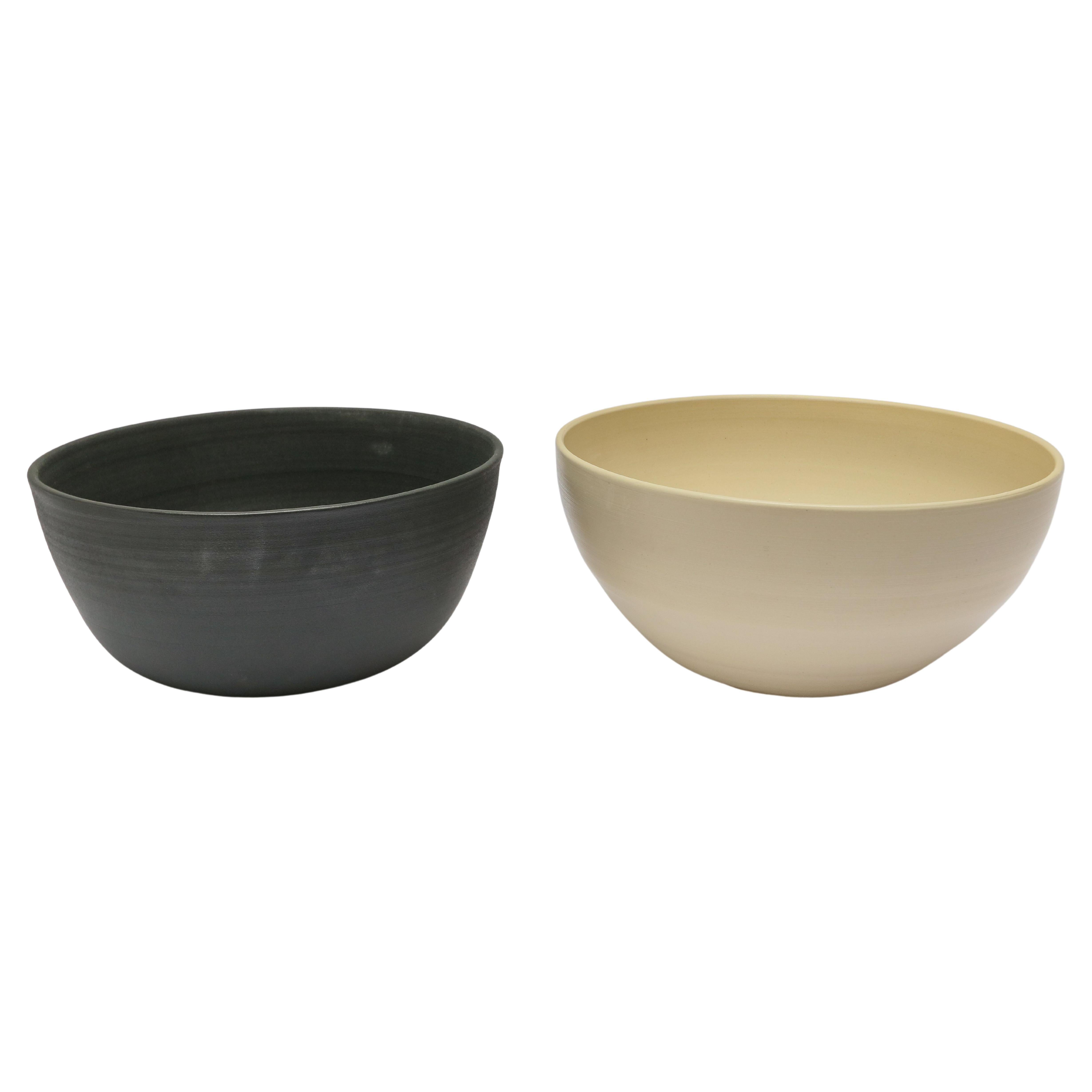 Forever Bowl in Blanc White and Noir Black by Style Union Home