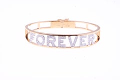 Bracelet jonc "FOREVER" en or avec diamants