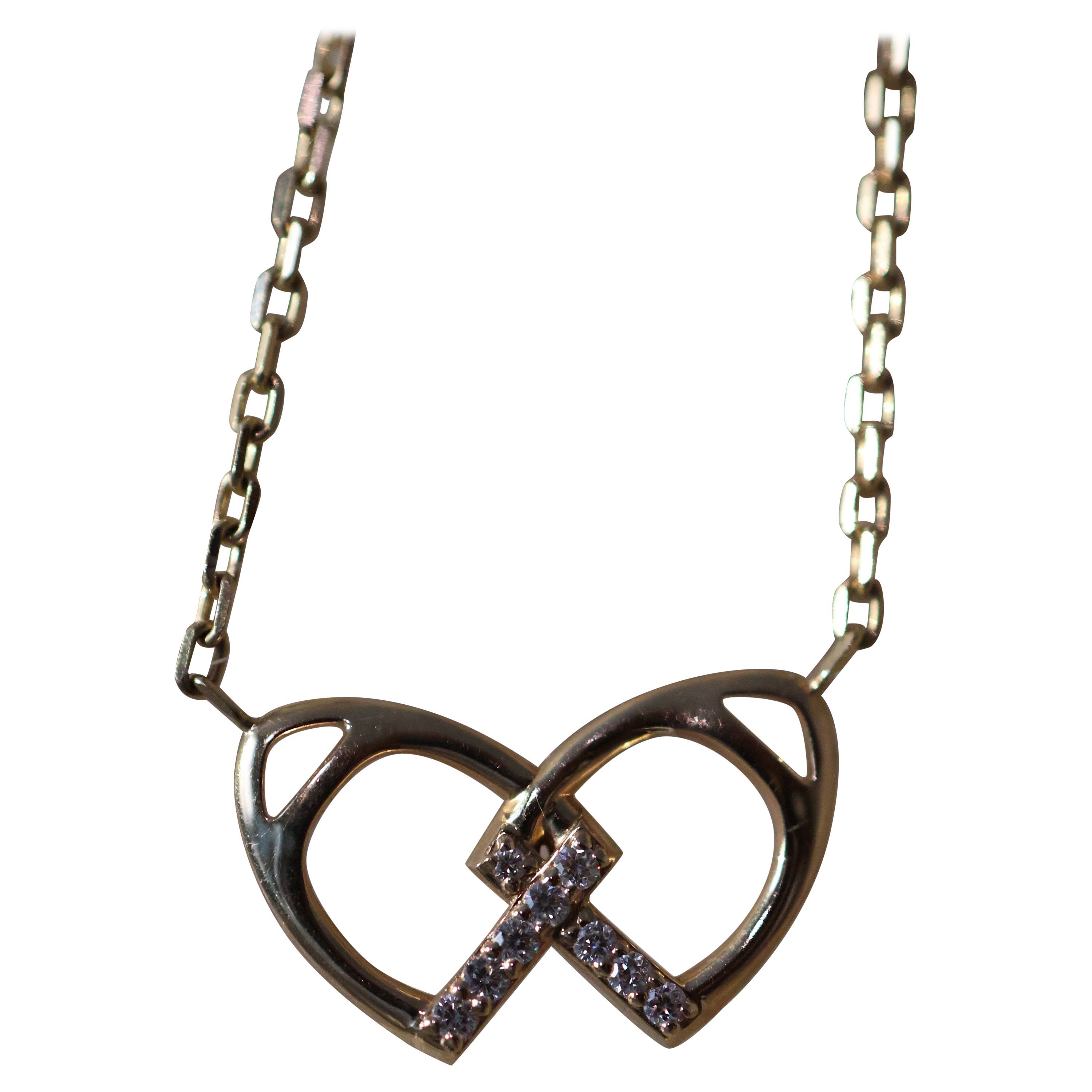 Taglio brillante Collana equestre con staffa Forever Link in vendita