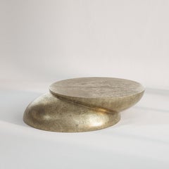 Two Overlapping Semi-Circular Cast Bronze Coffee Table by Pietro Franceschini