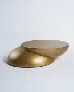 Two Overlapping Semi-Circular Cast Bronze Coffee Table by Pietro Franceschini