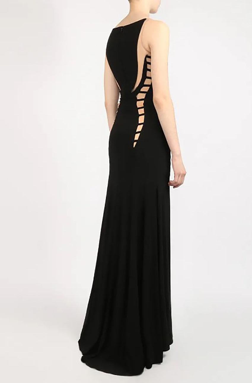 FOREVER UNIQUE BLACK LONG EVENING DRESS Sz IT 38 - US 2  In New Condition In Montgomery, TX